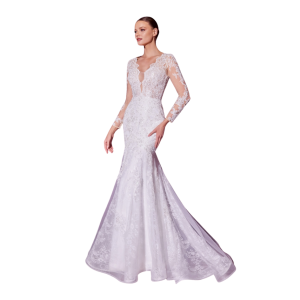 Vestido de novia simple con bordado